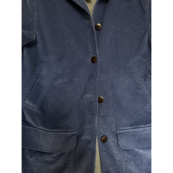VTG L.L. Bean Corduroy Lined Chore Barn Jacket Coat Blue Womens Canvas SZ M Mint - Picture 3 of 7